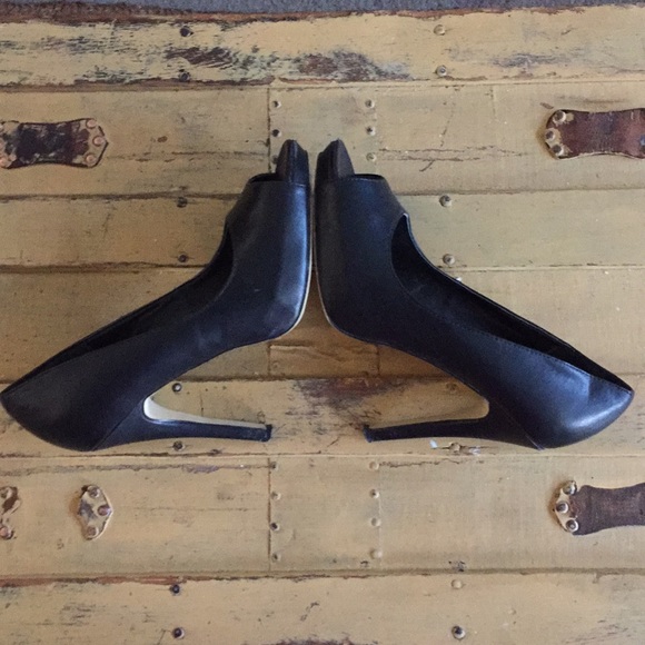 👡 ASOS BLACK VEG LEATH PEEP TOE HIGH HEELS 9 M - Picture 5 of 11